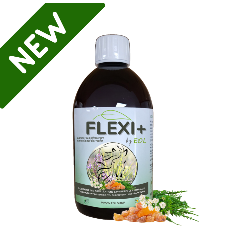 NEW! FLEXI+ by EOL - Aliment complémentaire pour Soutenir la mobilité des chevaux 500ML