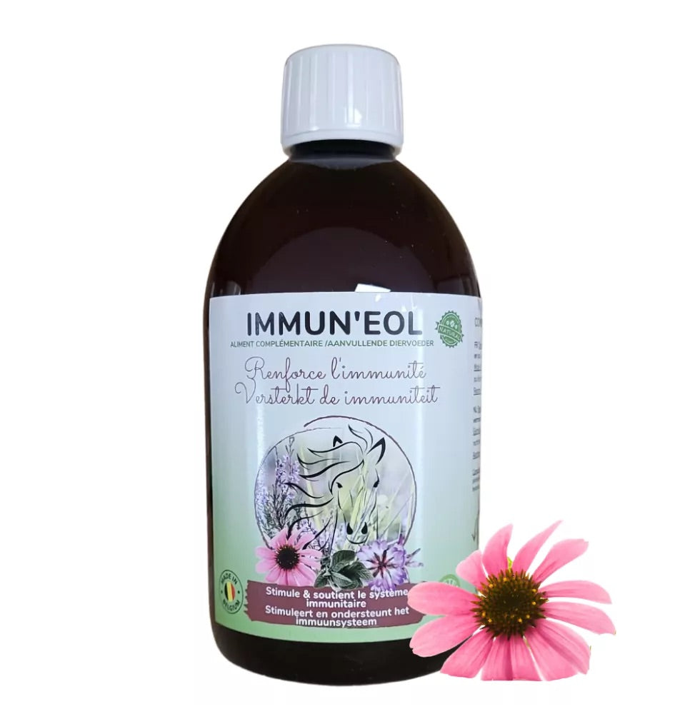 Immun'eol - Aliment Complémentaire pour soutenir les Défenses Immunitaires des Chevaux 500ML
